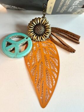 As Low As $2 Metal Accent Pendant Kit - Metal Leaf Sunflower Peace Sign Tassel